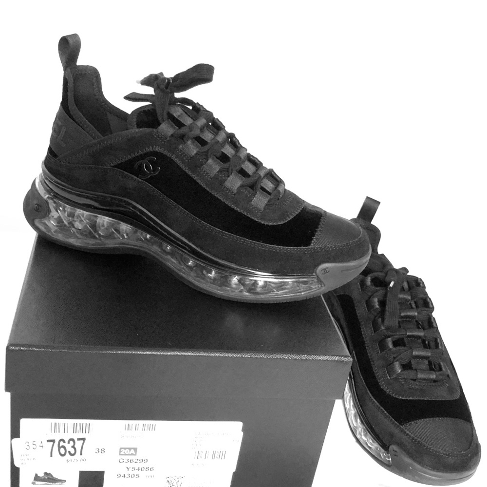 Authentic Chanel Black Sneakers